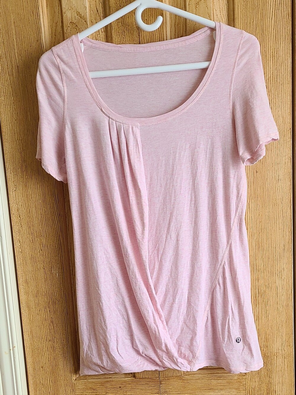 Lululemon athletica Soft Pink Short Sleeve Draped Front Top